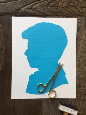 Custom Silhouette Portrait 5 by 7 - Pink, Blue, Grey, Purple