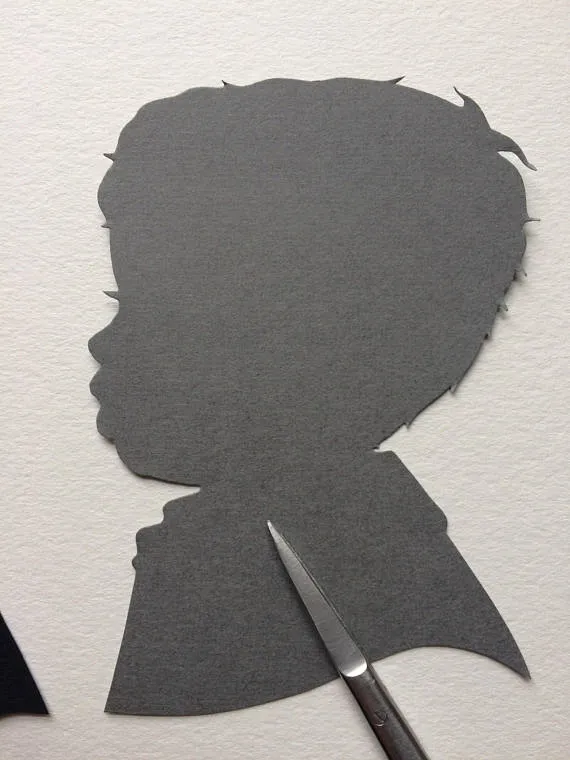 Custom Silhouette Portrait Art 5 by 7 Art - Pink, Blue, Grey, Purple