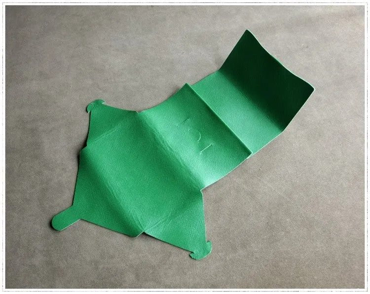 Cute Womens Dark Green Leather Envelope Wallet Slim Clutch Purse Checkbook Long Wallet for Women
