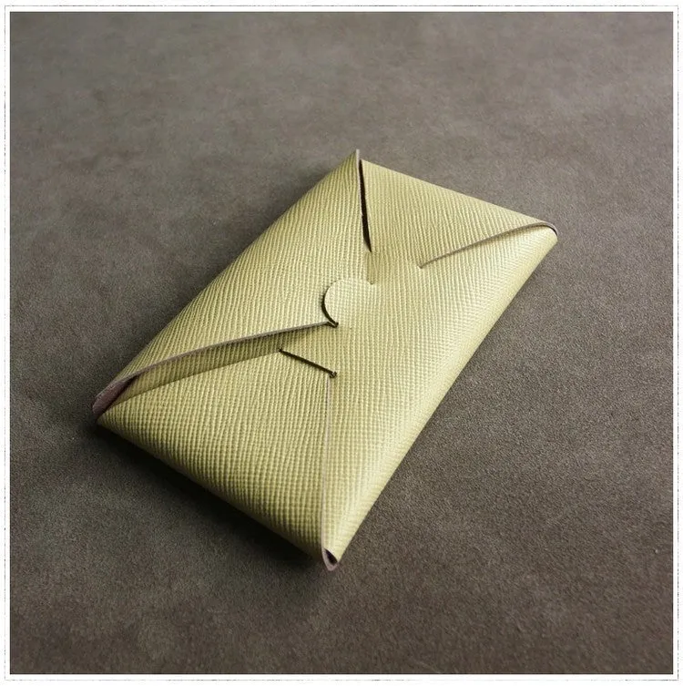 Cute Womens Gray Leather Envelope Wallet Slim Clutch Purse Checkbook Long Wallet for Women