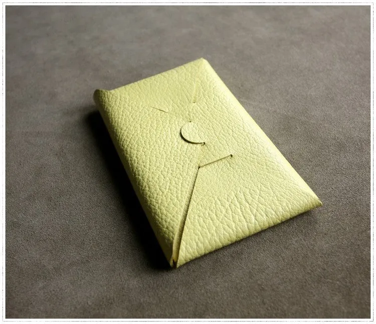 Cute Womens Gray Leather Envelope Wallet Slim Clutch Purse Checkbook Long Wallet for Women