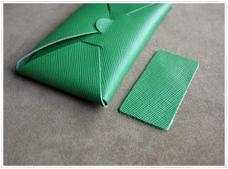 Cute Womens Gray Leather Envelope Wallet Slim Clutch Purse Checkbook Long Wallet for Women