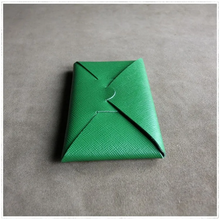 Cute Womens Gray Leather Envelope Wallet Slim Clutch Purse Checkbook Long Wallet for Women