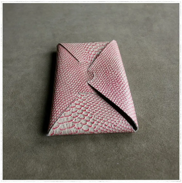 Cute Womens Gray Leather Envelope Wallet Slim Clutch Purse Checkbook Long Wallet for Women