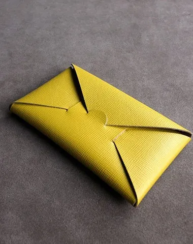 Cute Womens Gray Leather Envelope Wallet Slim Clutch Purse Checkbook Long Wallet for Women