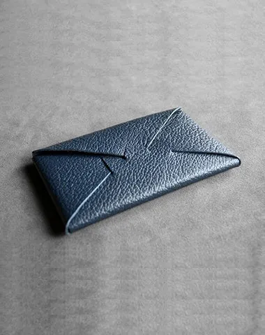 Cute Womens Gray Leather Envelope Wallet Slim Clutch Purse Checkbook Long Wallet for Women