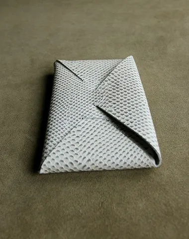 Cute Womens Gray Leather Envelope Wallet Slim Clutch Purse Checkbook Long Wallet for Women