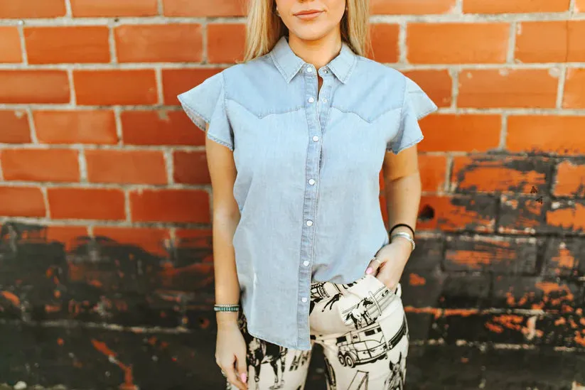 Dainty Denim Blouse