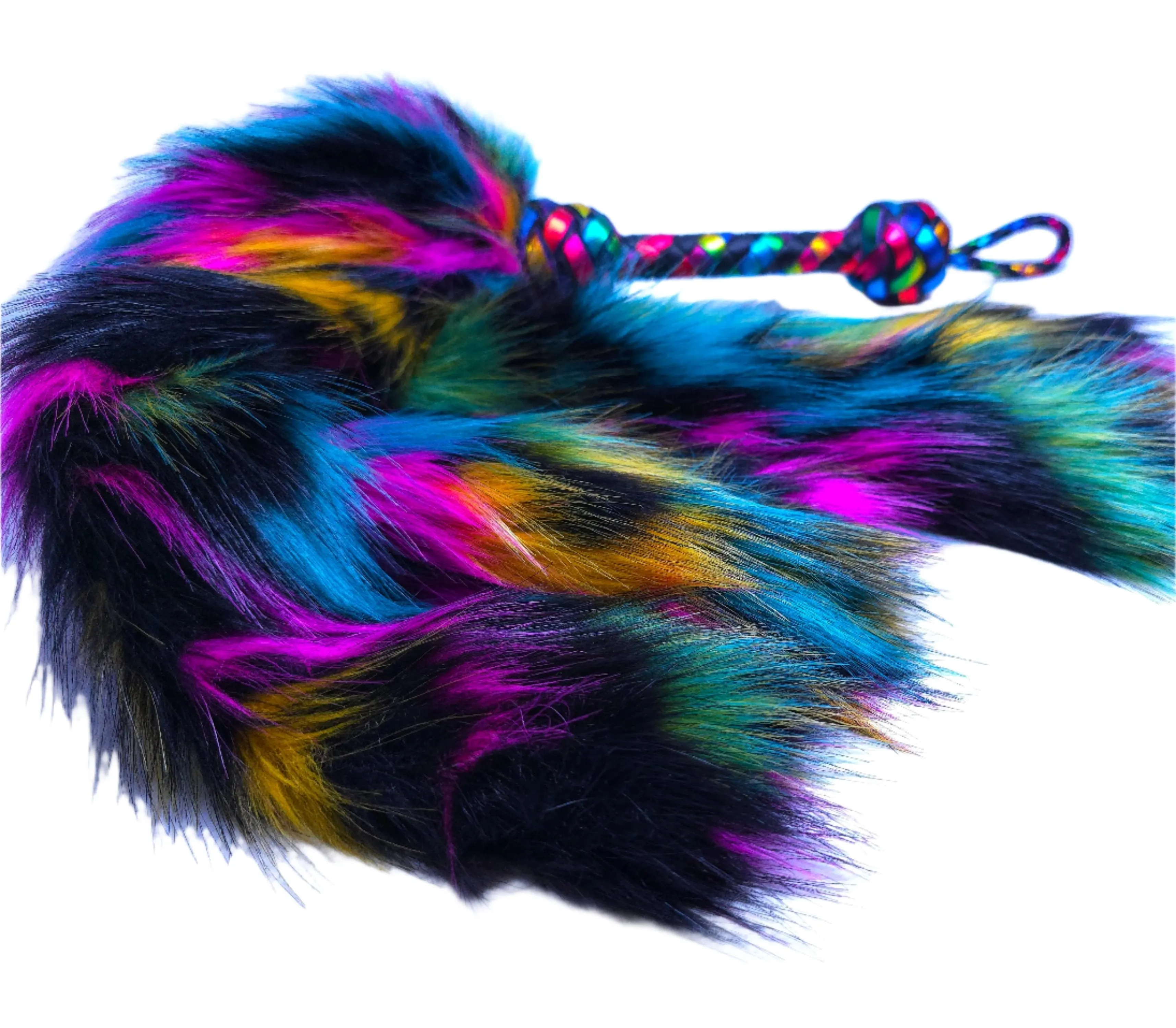 Dark Rainbow Fluffinator Flogger- Made to order