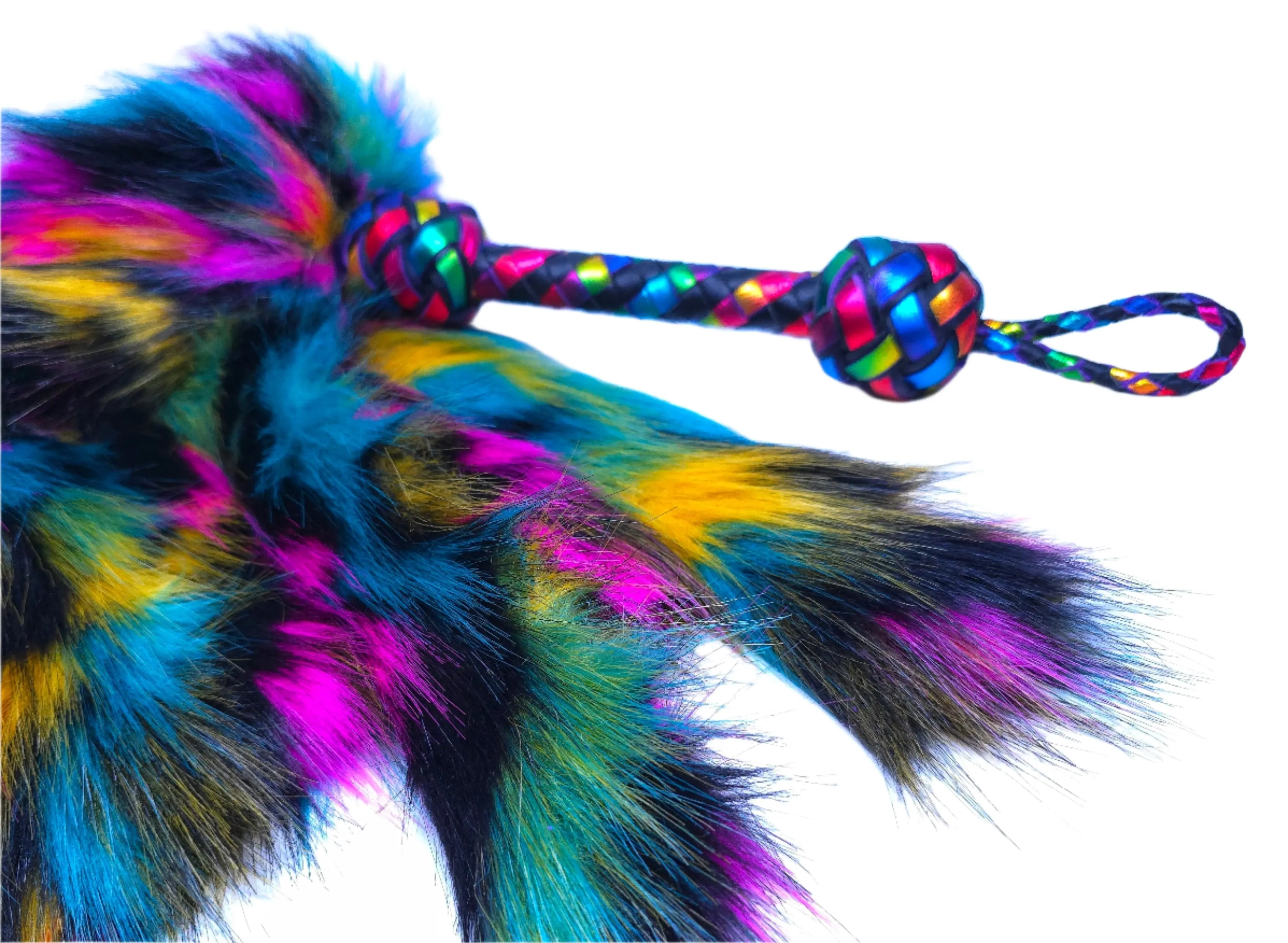 Dark Rainbow Fluffinator Flogger- Made to order