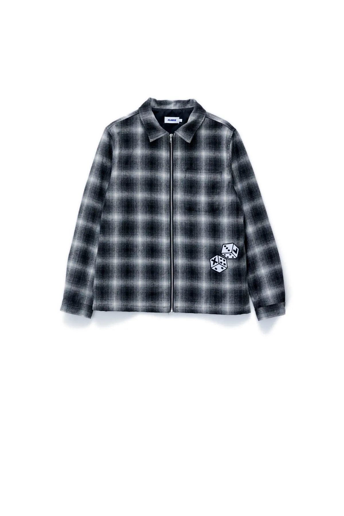 DICE CHECK ZIP SHIRT - BLACK