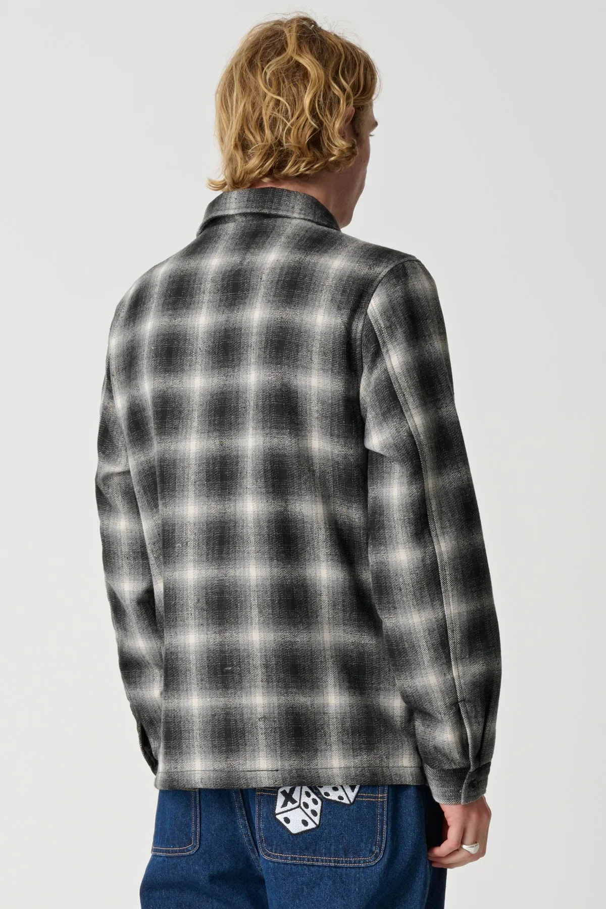 DICE CHECK ZIP SHIRT - BLACK