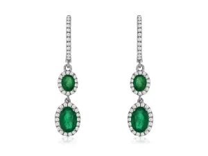 Double Emerald Drop Earrings
