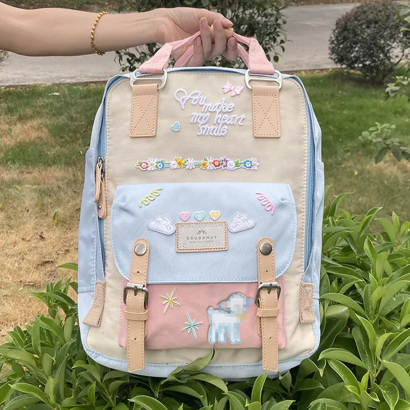 Doughnut Female Preppy Style The Campus Backpacks