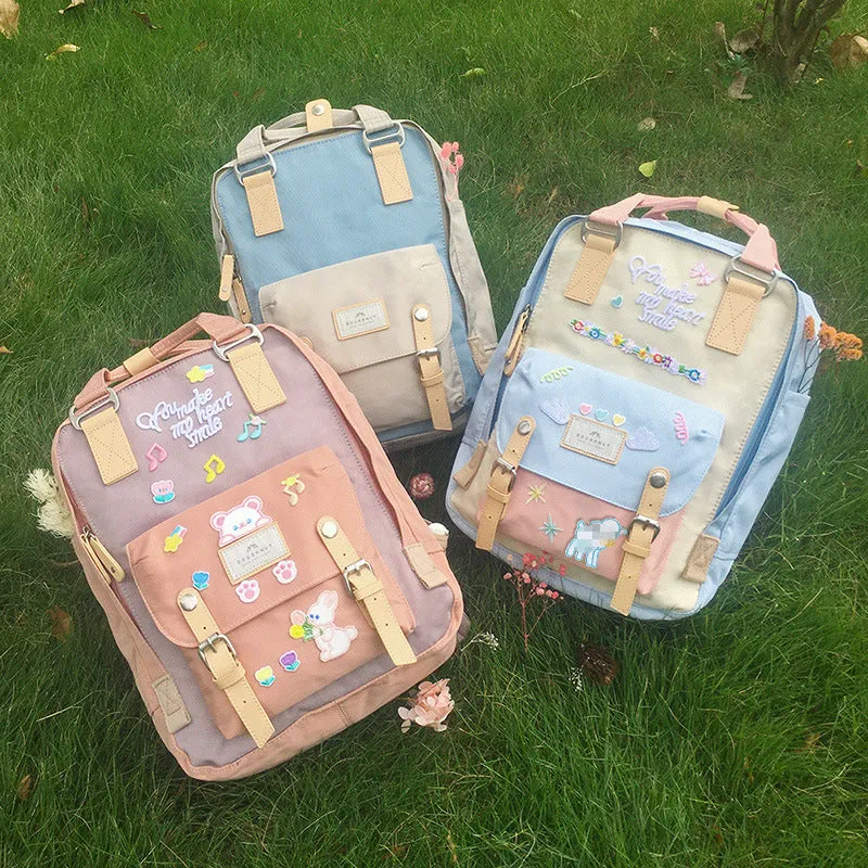 Doughnut Female Preppy Style The Campus Backpacks