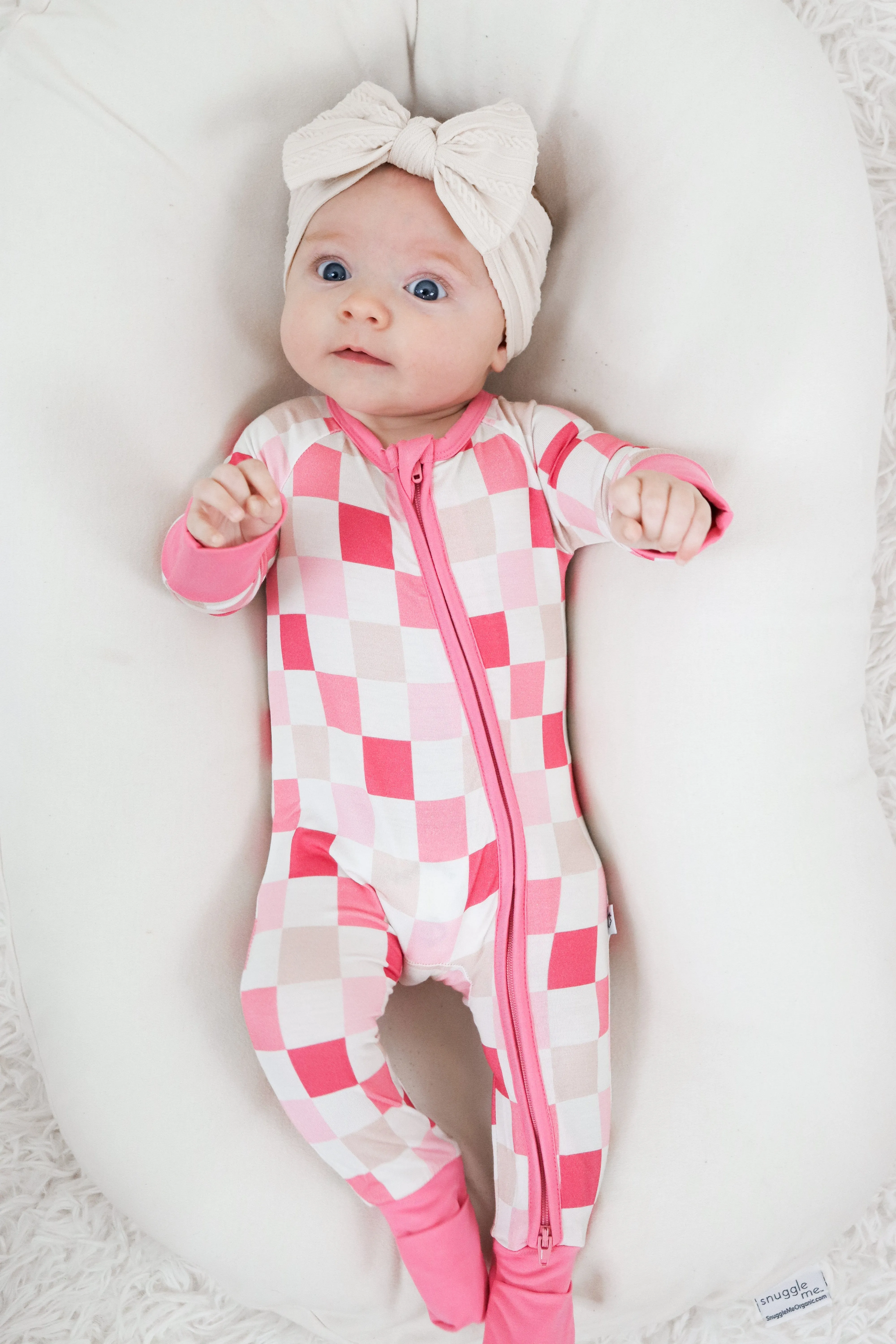 Dreamy Pink Checkers Dream Romper