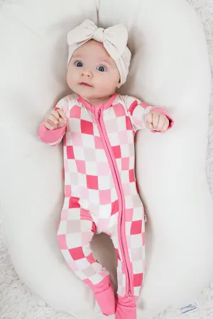 Dreamy Pink Checkers Dream Romper