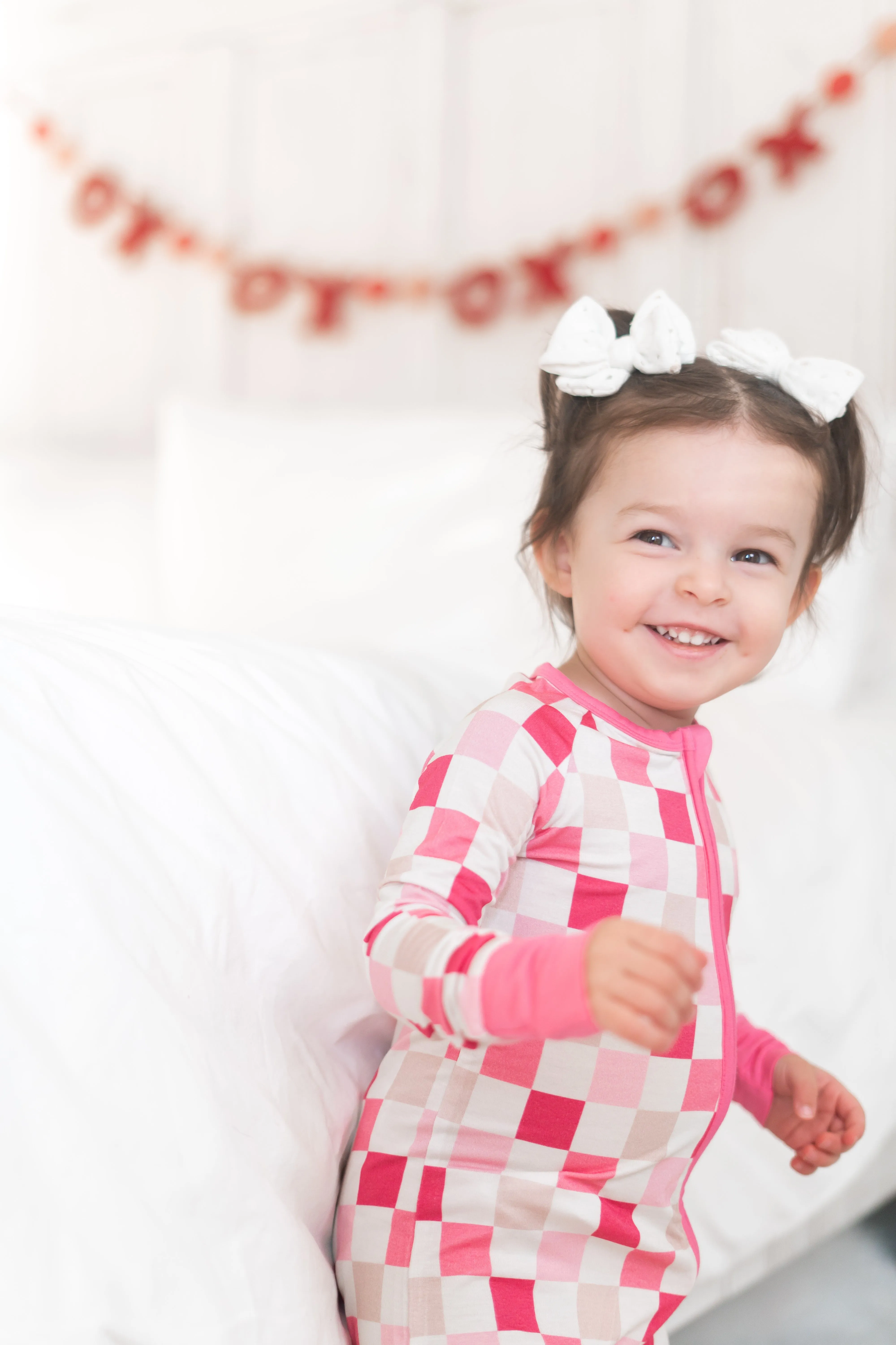 Dreamy Pink Checkers Dream Romper