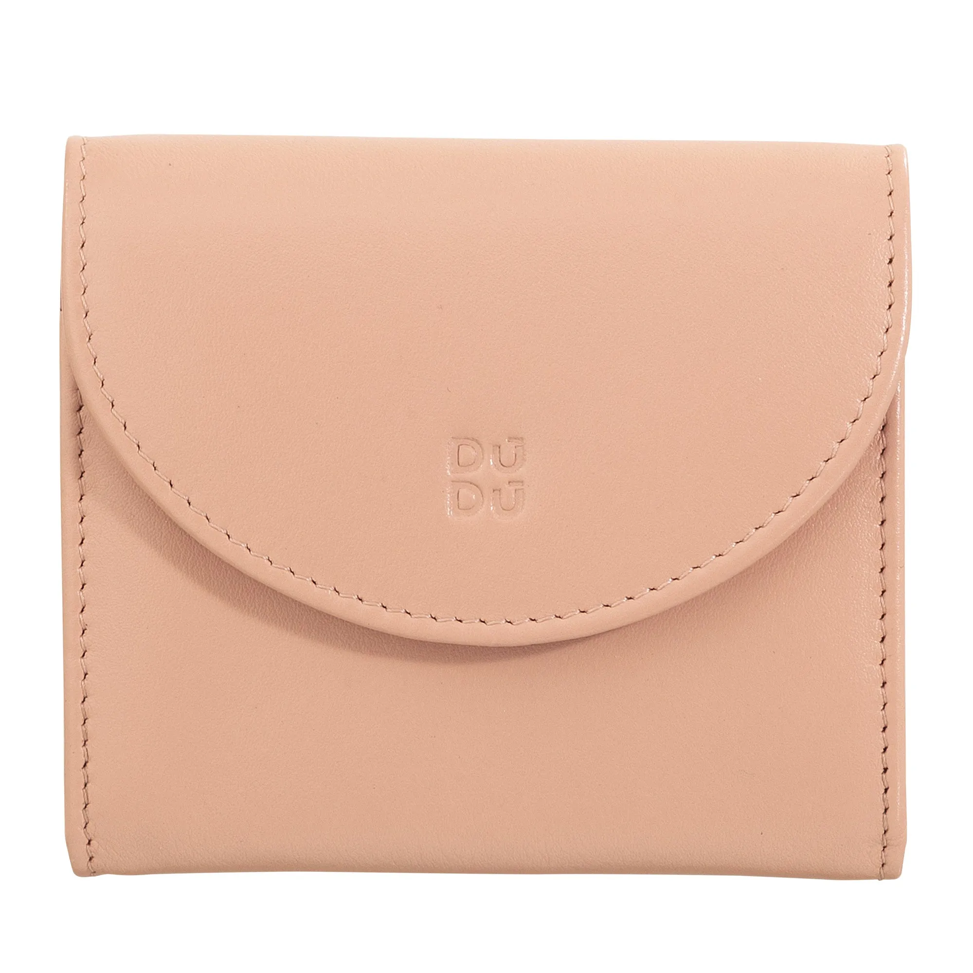 DUDU Mini Women's Slim Portfolio In Vera Leather with Zip holder, button closure, compact colored wallets