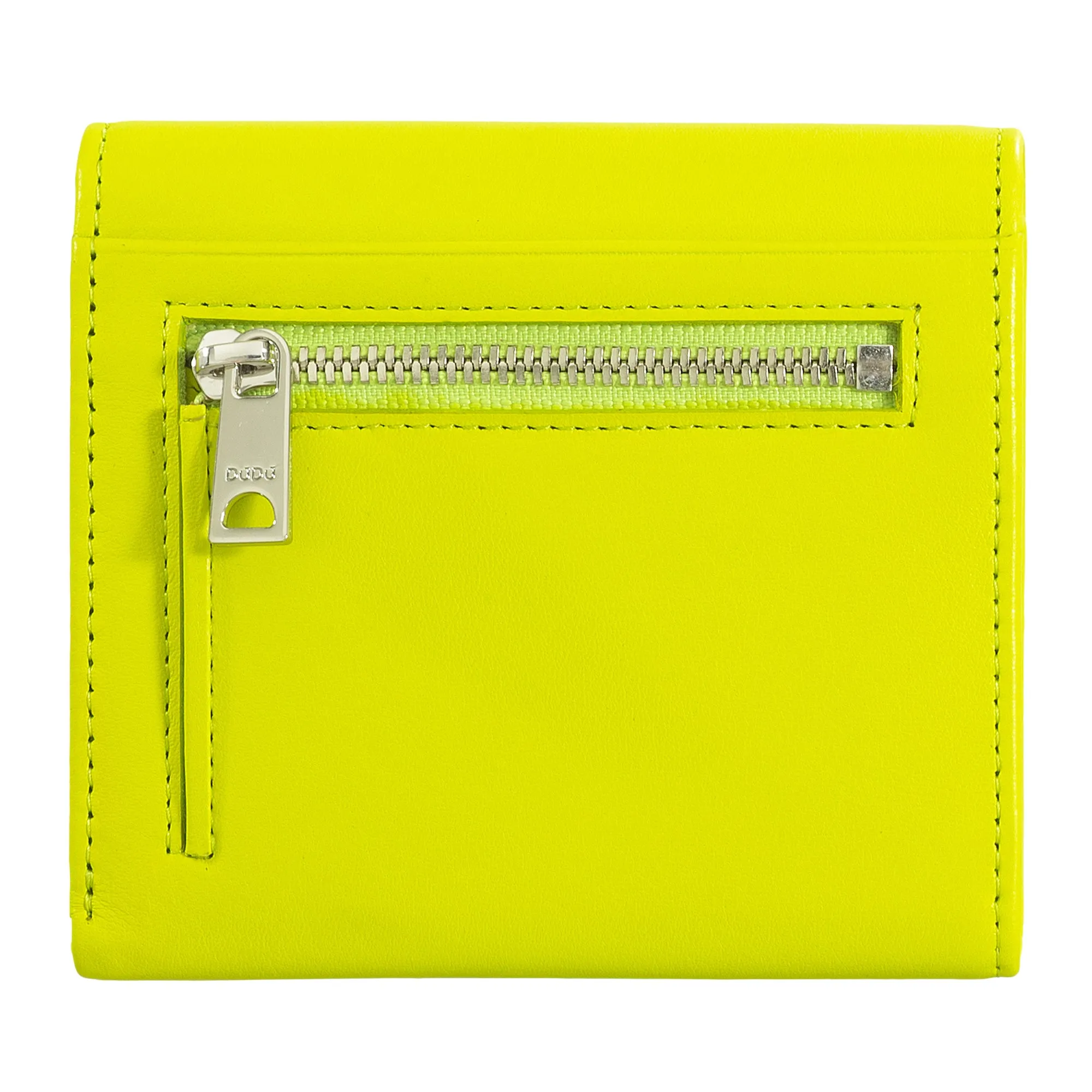 Dudu Women's Wallet In Small Soft Leather Small, Carecarter Pockets, Banknotes holder, Rear zipper For Coins, RFID wallets with colored button closure