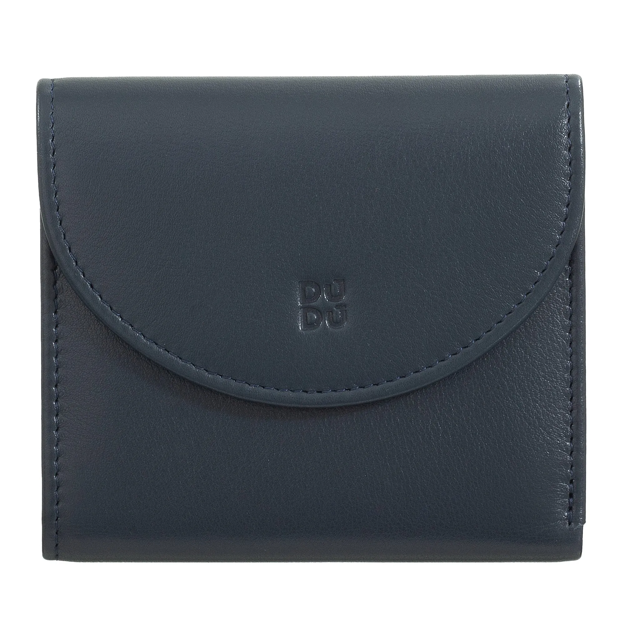 Dudu Women's Wallet In Small Soft Leather Small, Carecarter Pockets, Banknotes holder, Rear zipper For Coins, RFID wallets with colored button closure