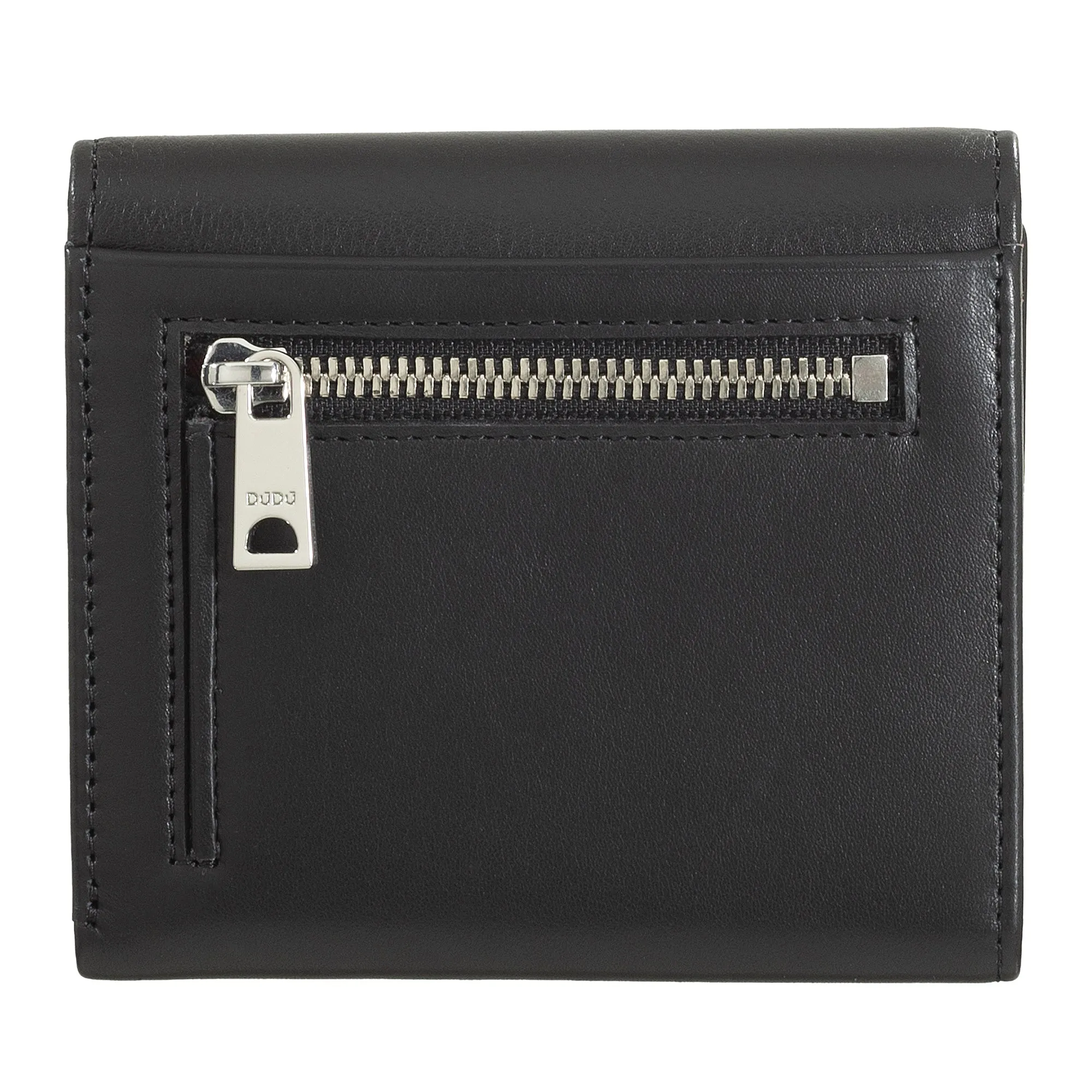 Dudu Women's Wallet In Small Soft Leather Small, Carecarter Pockets, Banknotes holder, Rear zipper For Coins, RFID wallets with colored button closure