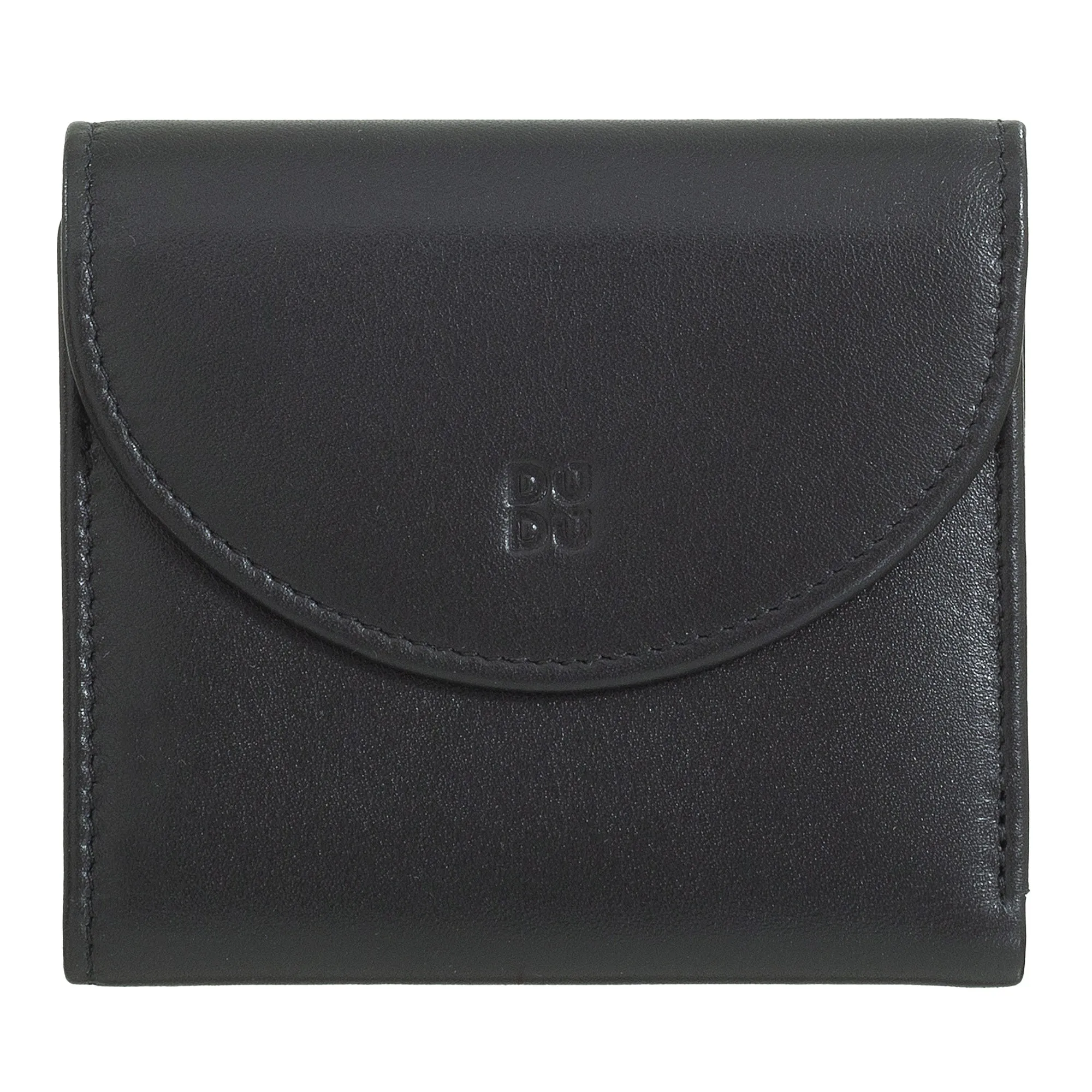 Dudu Women's Wallet In Small Soft Leather Small, Carecarter Pockets, Banknotes holder, Rear zipper For Coins, RFID wallets with colored button closure