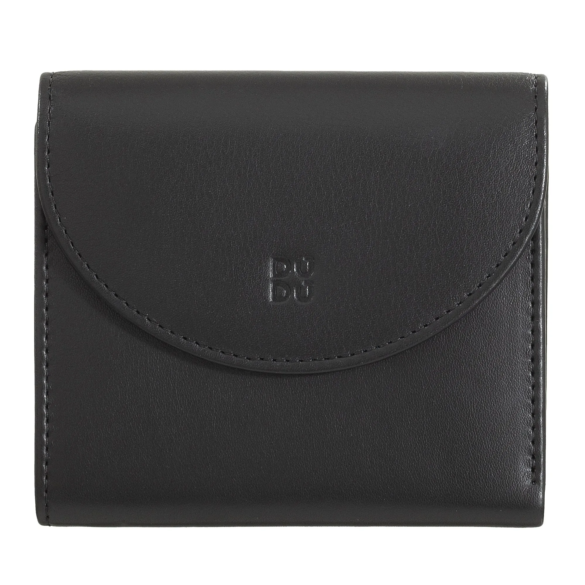 Dudu Women's Wallet In Small Soft Leather Small, Carecarter Pockets, Banknotes holder, Rear zipper For Coins, RFID wallets with colored button closure