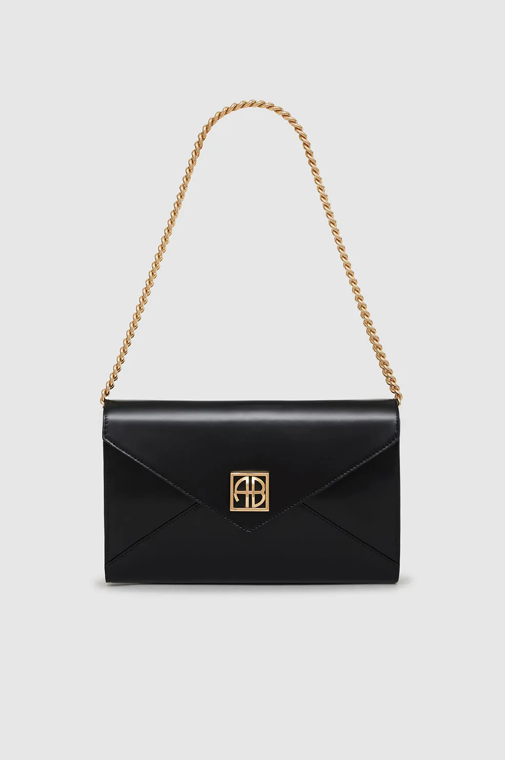 Elly Clutch - High-Shine Black