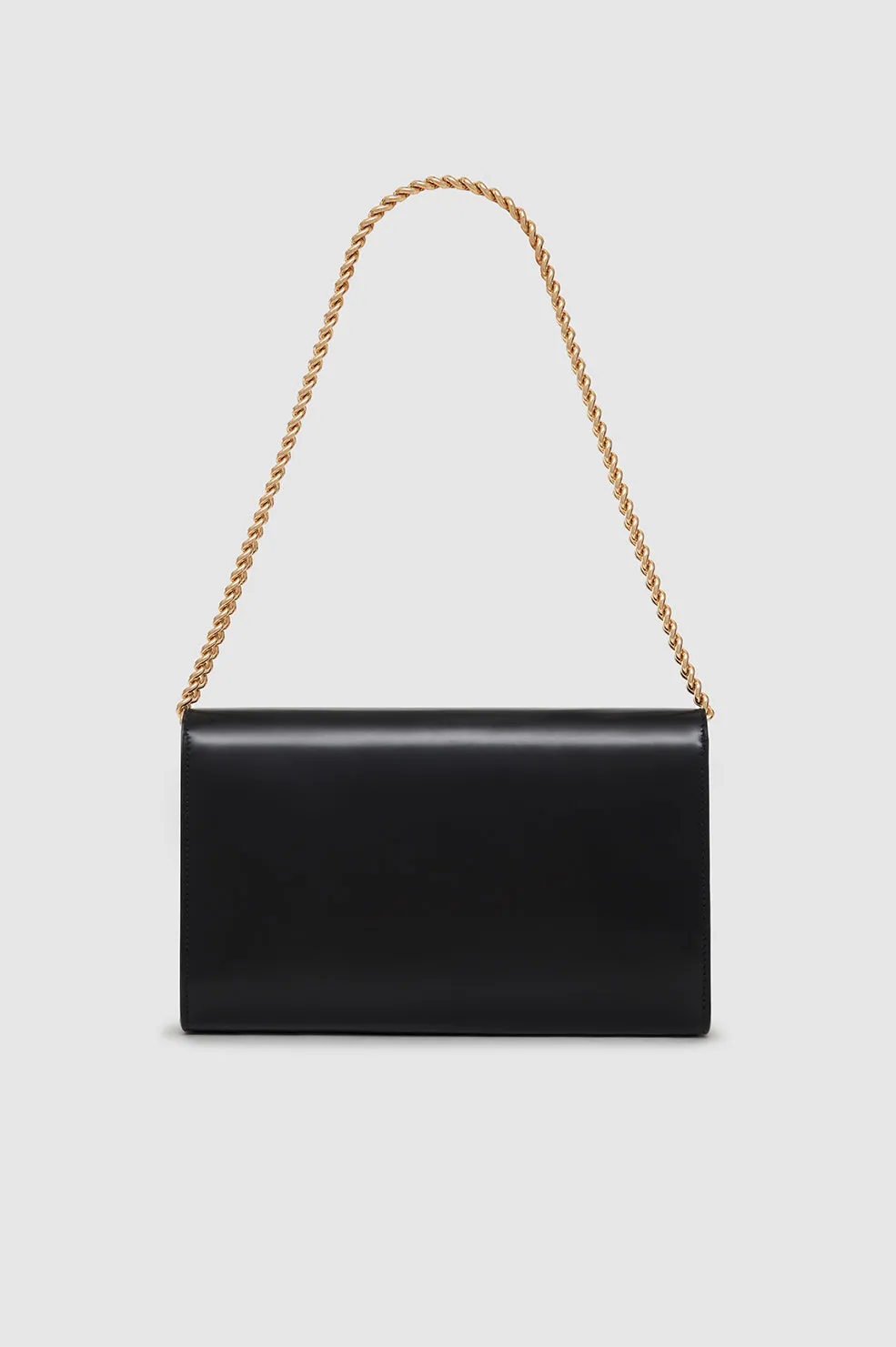 Elly Clutch - High-Shine Black