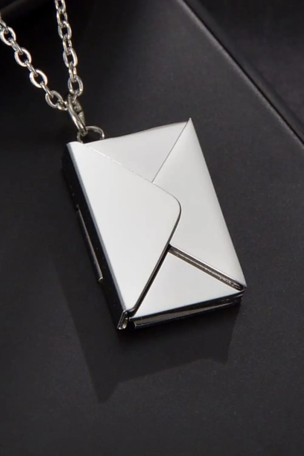 Envelope Pendant Stainless Steel Necklace