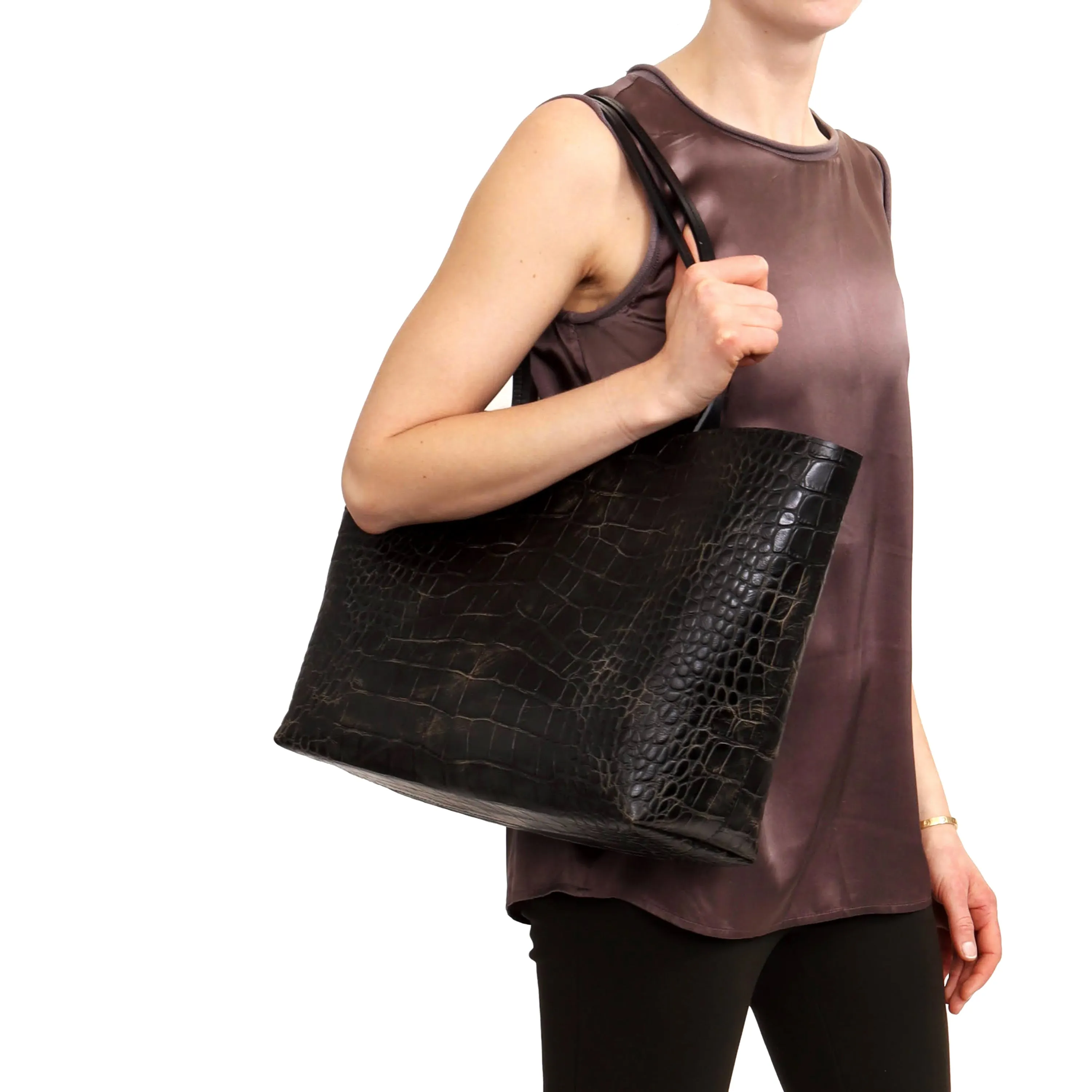 ESSENTIAL TOTE LODEN PLEATED SHEEPSKIN