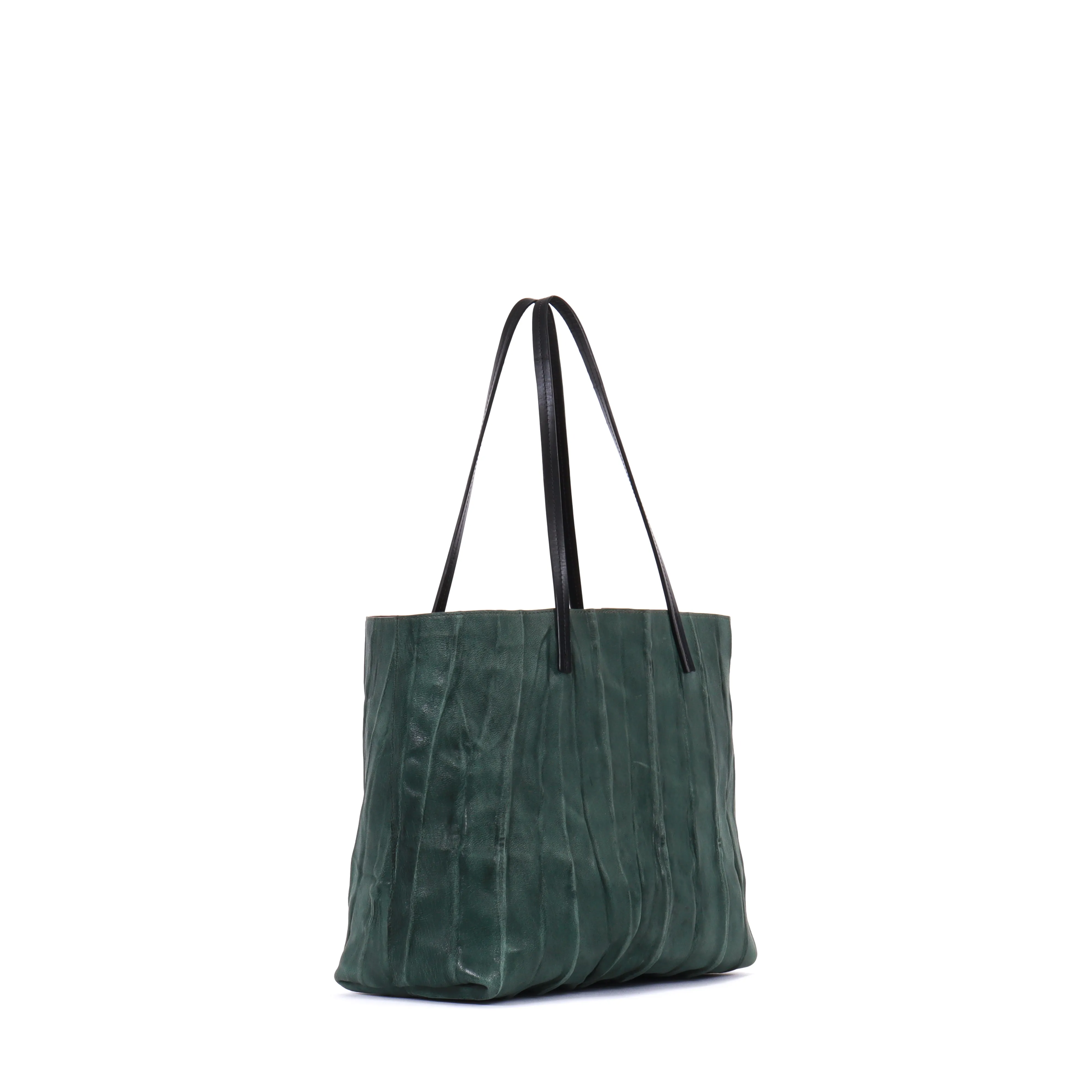 ESSENTIAL TOTE LODEN PLEATED SHEEPSKIN