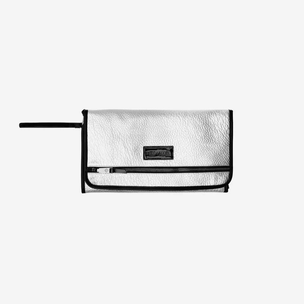 Etta Fold-Away Change Mat Clutch (Silver)