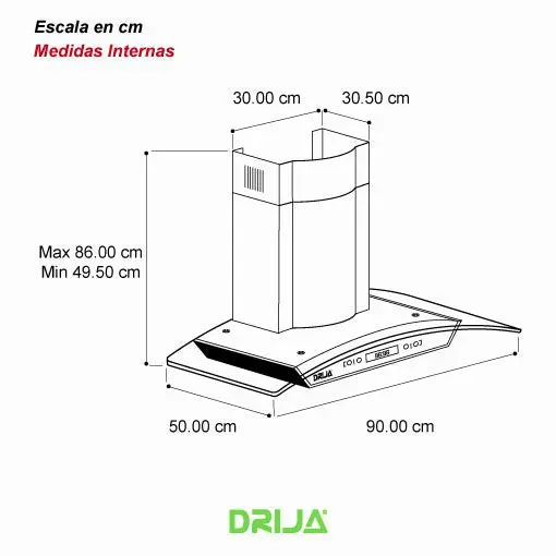 Extractor De Grasa Acero Prisma Touch 90 cm