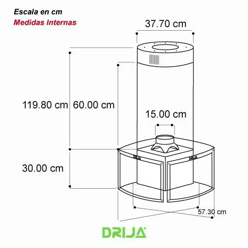 Extractor De Grasa Tipo Chimenea Square Isla Professionale