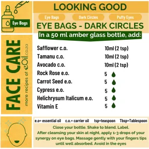 Eye Bags - Dark Circles - Puffy Eyes Recipe Synergy  - Face Care - Looking Good collection