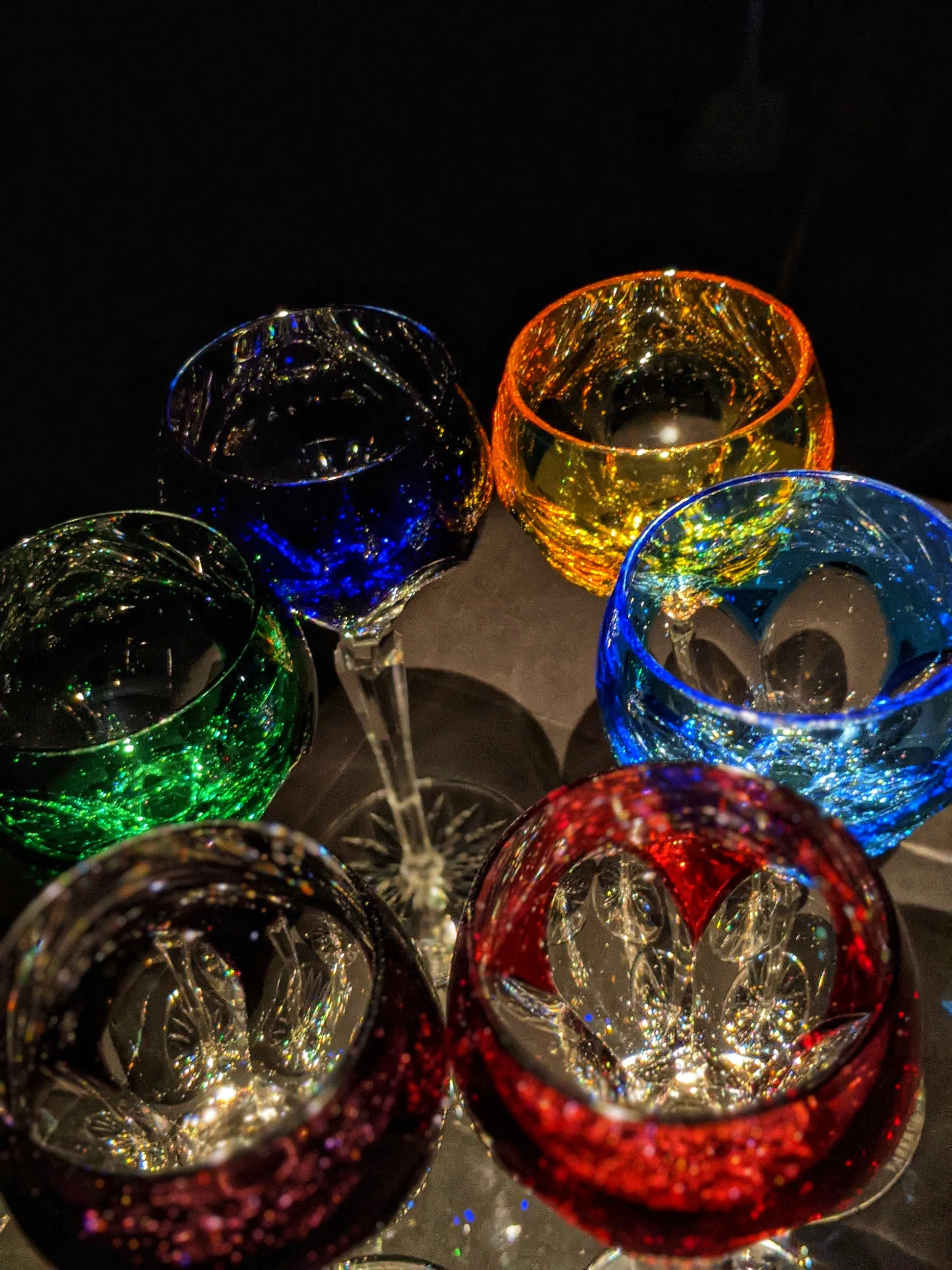 Faberge Crystal Colored Goblets