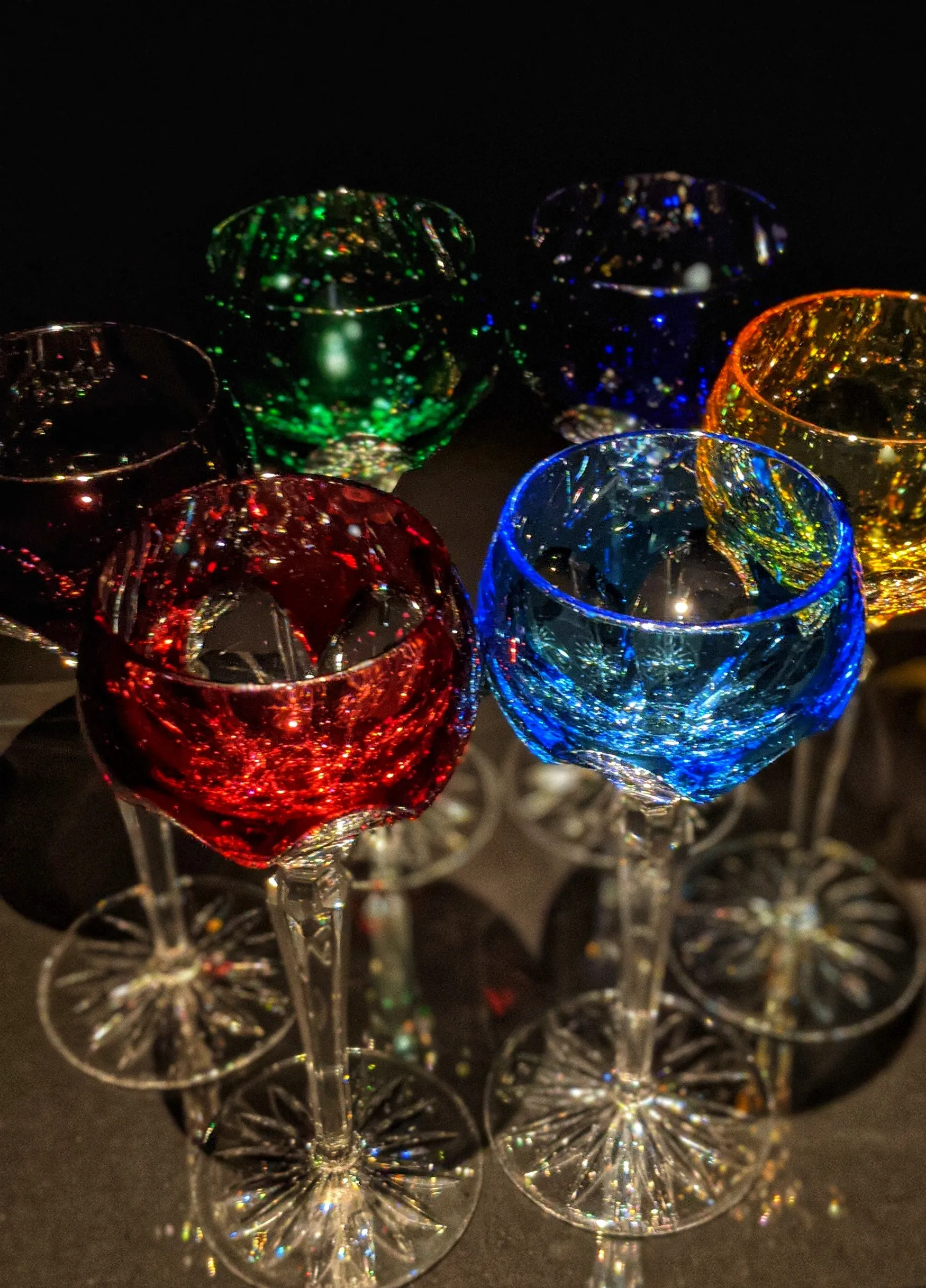 Faberge Crystal Colored Goblets