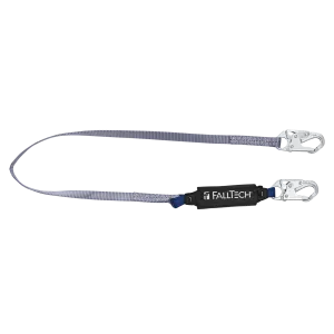 FallTech 8256 6' ViewPack® Energy Absorbing Lanyard, Single-leg with Steel Snap Hooks (each)