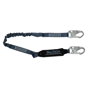 FallTech 8256EL 4½' to 6' ViewPack® Elastic Energy Absorbing Lanyard, Single-leg with Steel Snap Hooks (each)