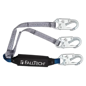 FallTech 826083 3' ViewPack® Energy Absorbing Lanyard, Double-leg with Steel Snap Hooks (each)
