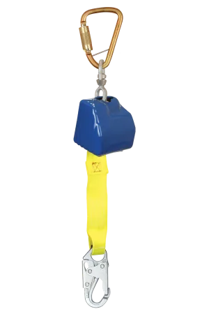 FallTech 8262 8' Web Retractor with Steel Snap Hook, Includes Standard Size Steel Anchorage Carabiner (each)