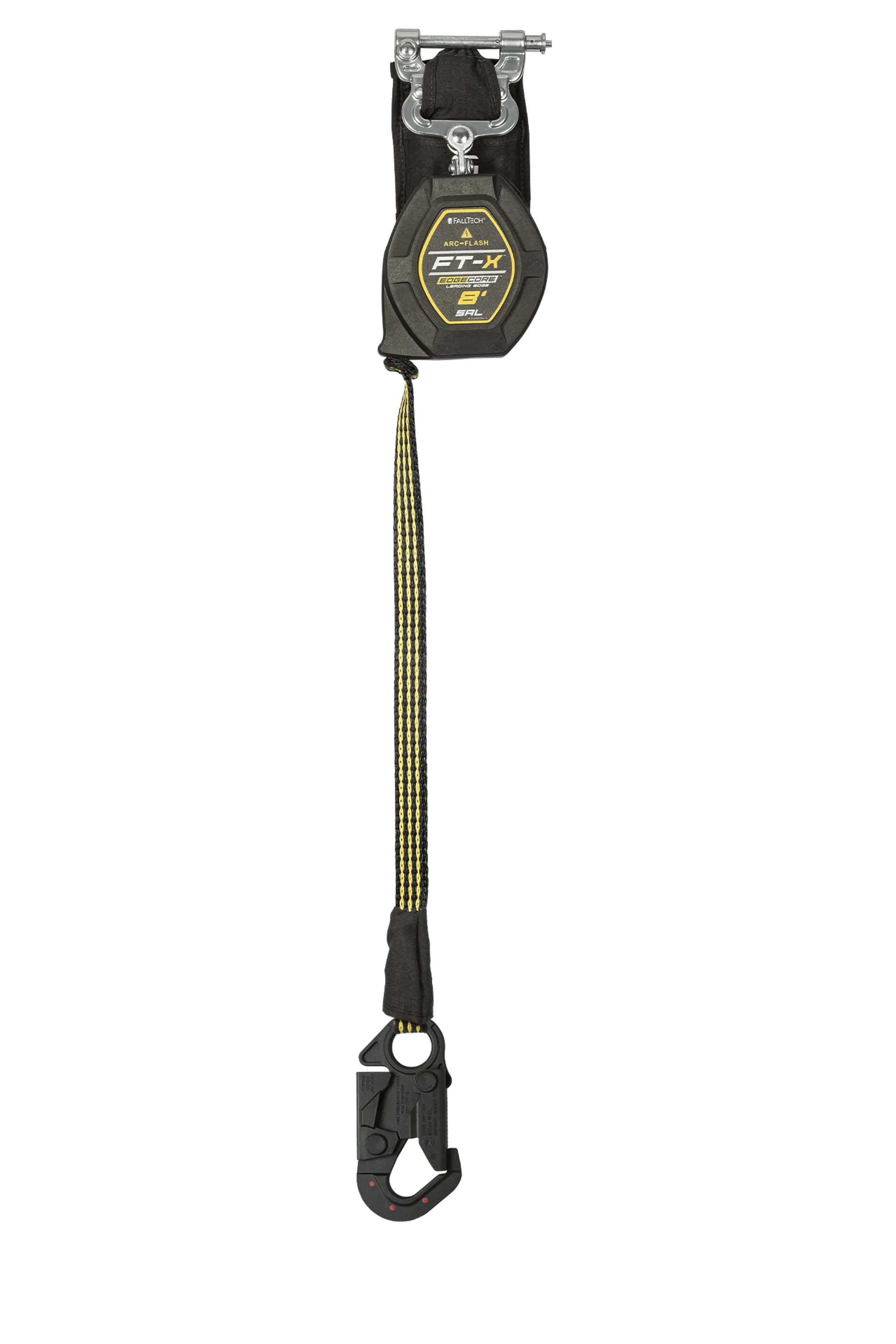 FallTech 84008SPD1 8' FT-X EdgeCore Arc Flash Class 2 Leading Edge Personal SRL-P, Single-leg with Dielectric Snap Hook