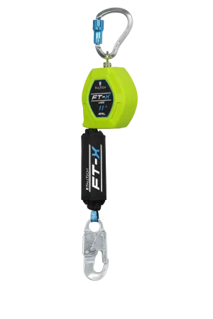 FallTech 84711SG4 11' FT-X™ Web Class 1 SRL-P with Aluminum Snap Hook, Includes Aluminum Dorsal Connecting Carabiner