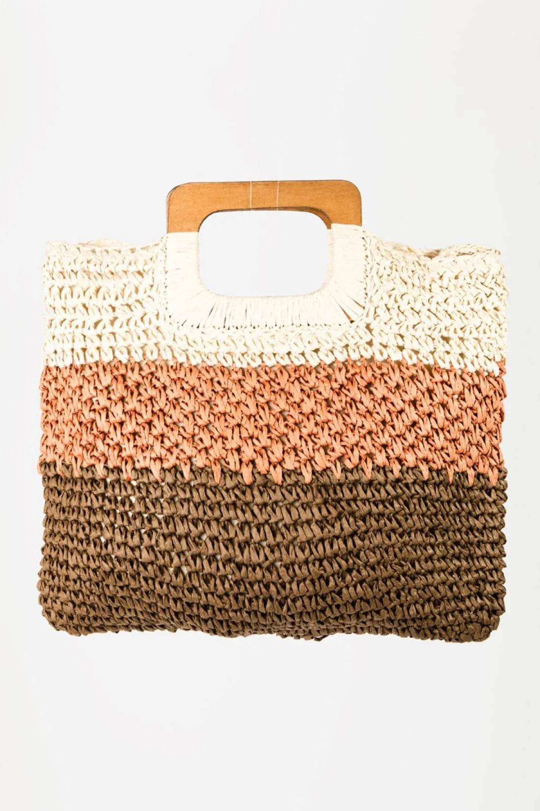 Fame Color Block Double-Use Braided Tote Bag