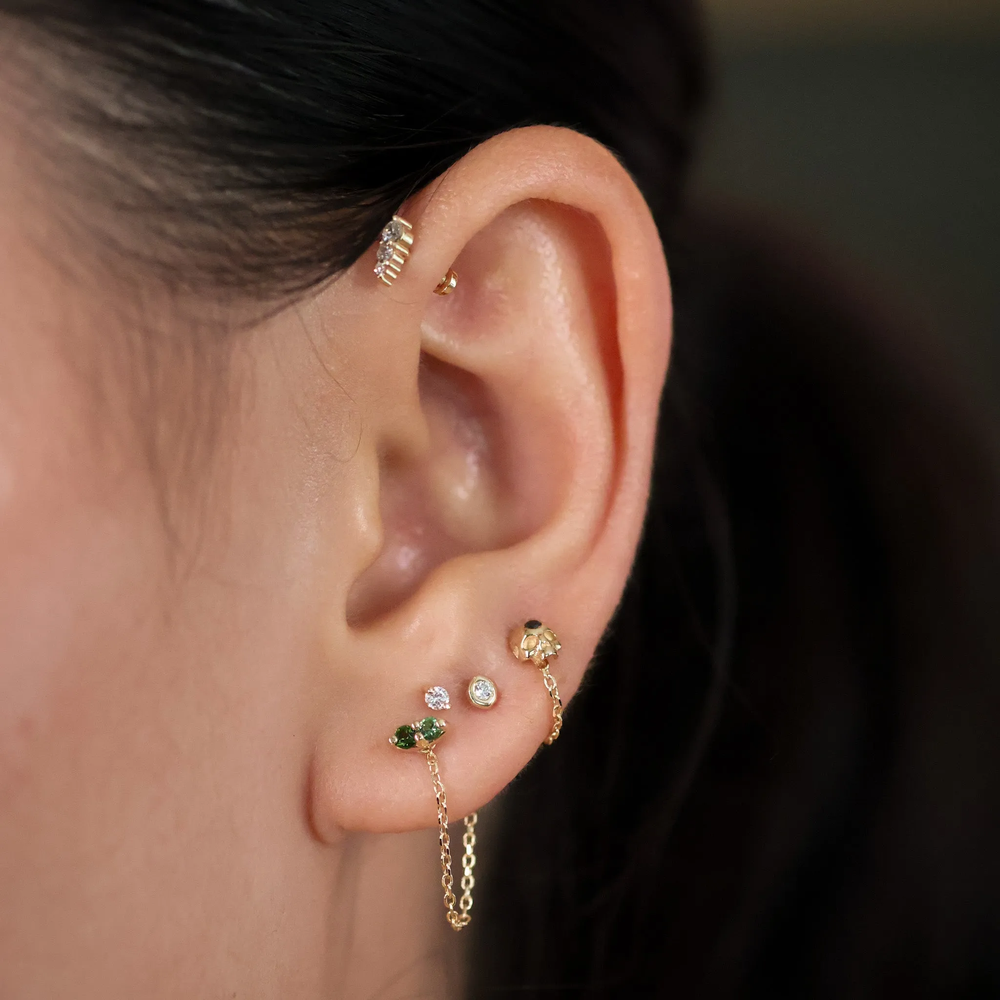 Fantom Flat Back Stud, Verdant