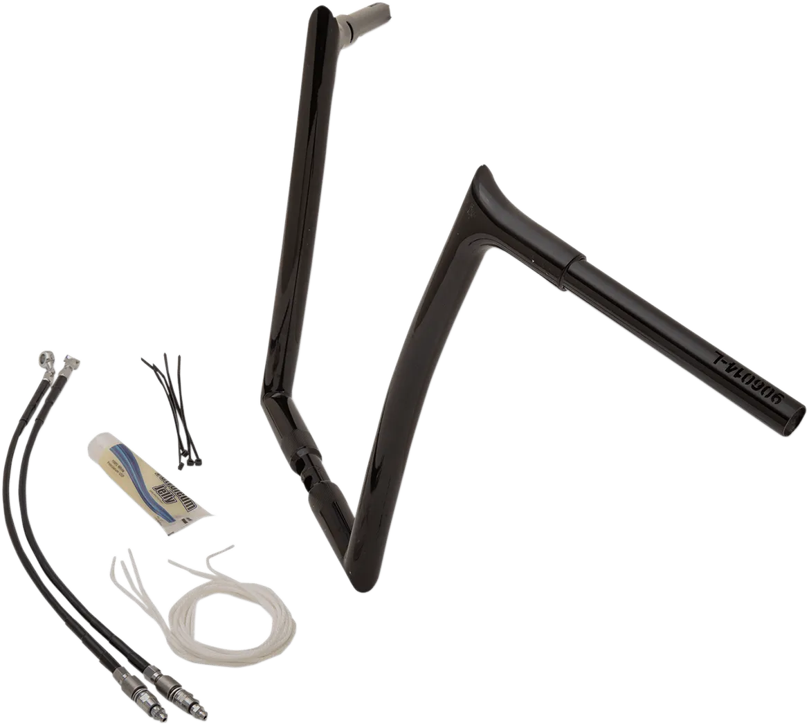 Fat Baggers, Inc. 909314-B 1-1/4in. EZ Install Handlebar Kit with Pointed Top Handlebars - Gloss Black