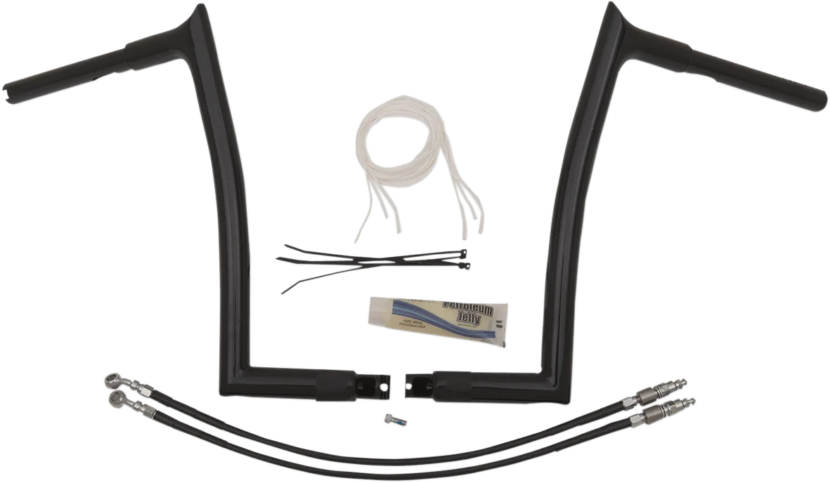 Fat Baggers, Inc. 909314-B 1-1/4in. EZ Install Handlebar Kit with Pointed Top Handlebars - Gloss Black