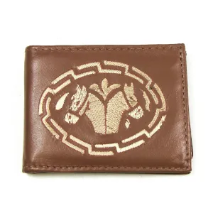 FB816T-XX  Embroidered Billfold Tan - Horseheads